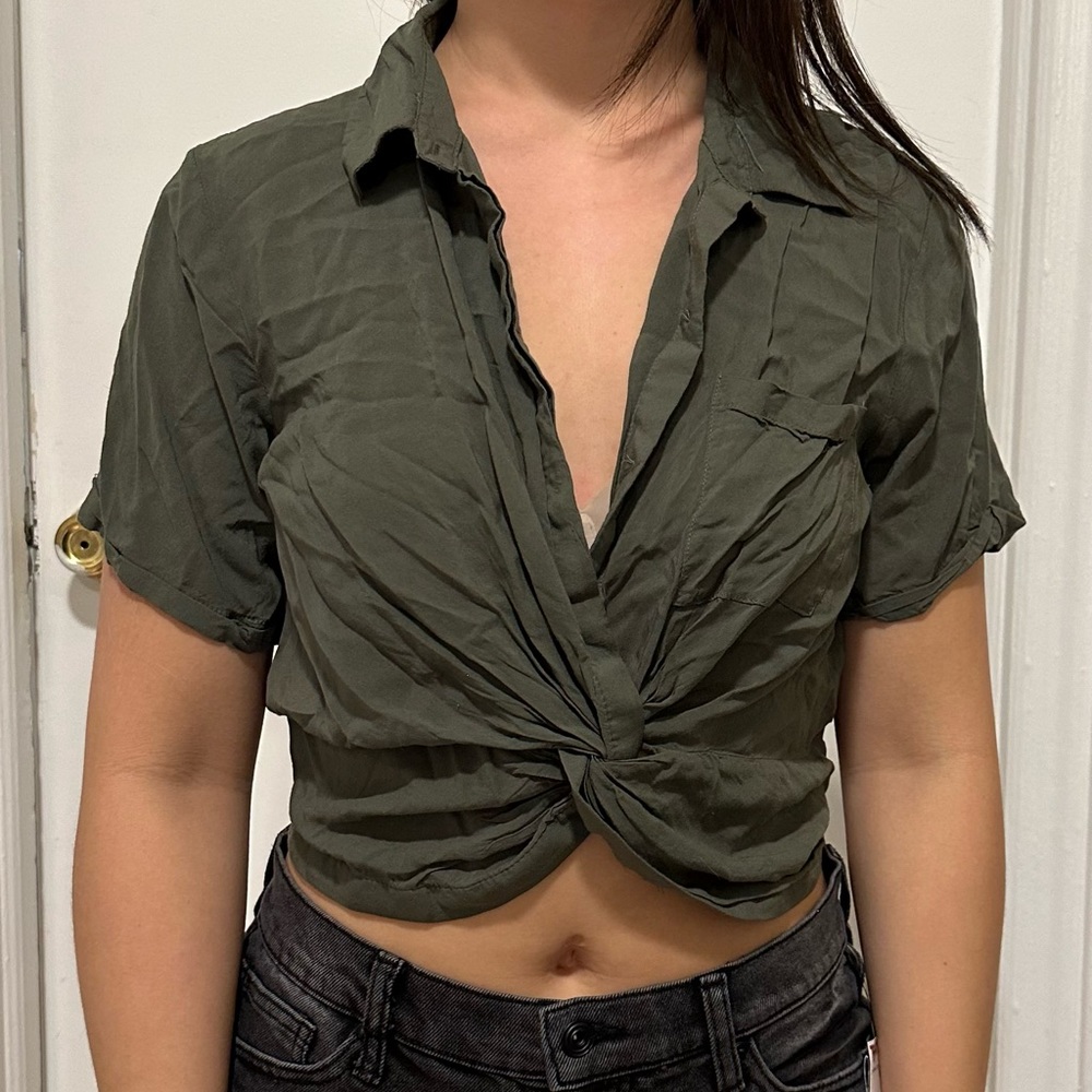 Cropped Button Up Shirt